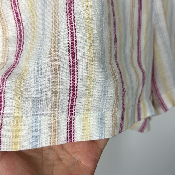 GAP Women's XXL Linen Short Dotted Sun Stripe Multi Pull On Pockets NWT - Picture 12 of 14